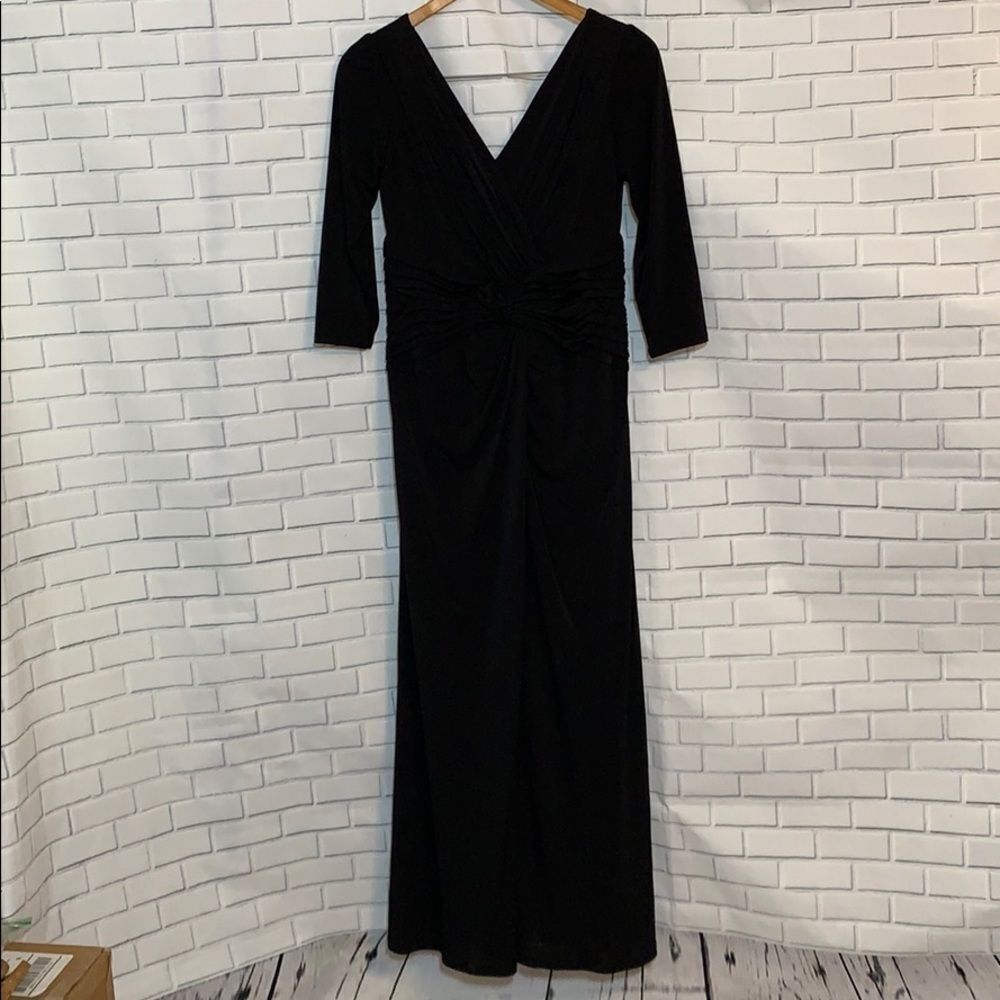 Tadashi Shoji Black Jersey Evening Dress Size L